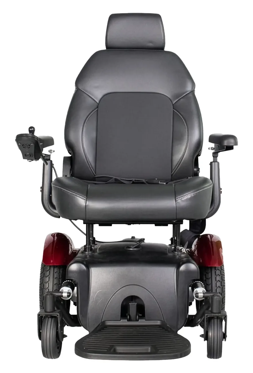 Front view of the Merits Vision Super captain seat with headrest