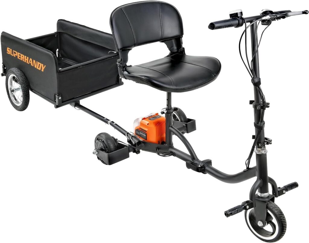 SuperHandy Foldable Wagon - Lightweight, 155 lbs Capacity, Tool-Free Assembly, Compatible with SuperHandy/G Mobility Scooters view 9